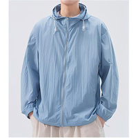 Vestes de camping et de course à pied imperméables pour hommes Manteaux de pluie légers en polyester et spandex avec fermeture éclair complète pour hommes