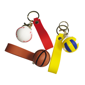 Llavero de PVC con diseño de pelota de dibujos animados, nuevo, al por mayor, ligero, duradero, con logotipo personalizado - Product Image 2