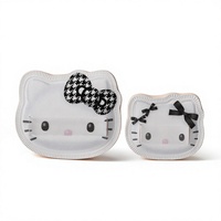 JLY Cartoon Crescent Moon Four-Leaf Clover Rice Ball Shape Rubycell Thickened Soft Powder Puff for Dry and Wet Use