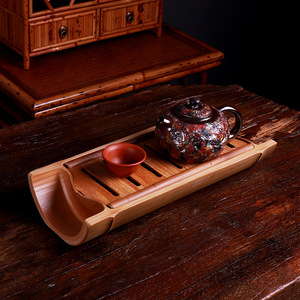 Bamboo Kung Fu <b>Tea</b> <b>Tray</b> Flat Natural Bamboo 35-40 45-55 Eco Friendly Afternoon <b>Tea</b> Accessory - Product Image 2