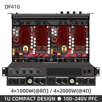 Amplificateur de puissance numérique professionnel DF410 à 4 canaux avec PFC, 2000 W sous 4 ohms, 1000 W sous 8 ohms, 1U compact, amplificateur audio professionnel pour scène et DJ