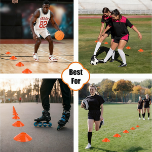 Conos <span class=keywords><strong>de</strong></span> Entrenamiento <span class=keywords><strong>de</strong></span> Fútbol <span class=keywords><strong>de</strong></span> 19 cm, Marcadores Planos <span class=keywords><strong>de</strong></span> 30 g, PE Duradero para Equipamiento <span class=keywords><strong>de</strong></span> Entrenamiento <span class=keywords><strong>de</strong></span> Fútbol, Exclusivo para Supermercados al por Mayor - Product Image 4