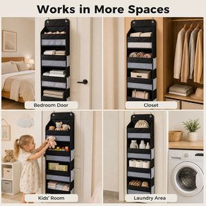 Custom Multi-Functional <b>Wardrobe</b> Hanging Organizer Storage Basket Children's Room Door Back Wall Hanging Storage - Product Image 5