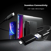 قرص صلب خارجي محمول USB 3.0 بسعة 500 جيجابايت و1 تيرابايت لتخزين البيانات مع منفذ Type-C، تصميم نحيف، شعار OEM للبيع بالجملة