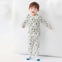 Ensemble de pyjama pour enfants à col rond et manches longues, 100% coton, imprimé sur le thème de l'espace, ensemble de vêtements de nuit pour garçons