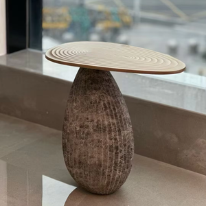 Ensemble de tables <span class=keywords><strong>d</strong></span>'appoint Wabi-Sabi en marbre naturel à motif ondulé - Plateau à motif ondulé pour salon de thé, <span class=keywords><strong>atelier</strong></span> indépendant et <span class=keywords><strong>atelier</strong></span> de poterie - Product Image 5