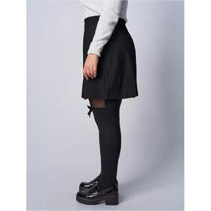 Collants opaques taille haute personnalisés pour femmes avec détail nœud, épaisseur moyenne, couleur unie, en Spandex et Polyester - Product Image 1