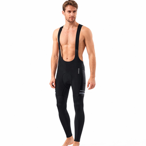 Pantalons de cyclisme thermiques en polaire pour <span class=keywords><strong>homme</strong></span> WOSAWE, avec rembourrage en gel 5D, haute élasticité, collants de vélo chauds - Product Image 2