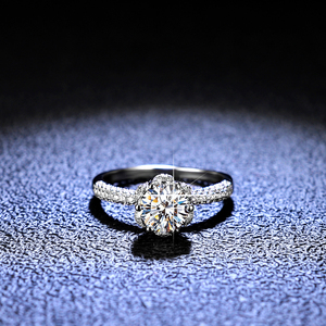 Gra D Màu 1CT 6.5Mm <span class=keywords><strong>Bezel</strong></span> Vòng Sterling Bạc 925 Eternity Moissanite Engagement Eternity Vòng Phụ Nữ - Product Image 2