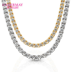 Tennis Chain 4mm 925 Sterling Silver Moissanite Single Stone Everyday Wear Geometry Design Channel Setting - Product Image 3