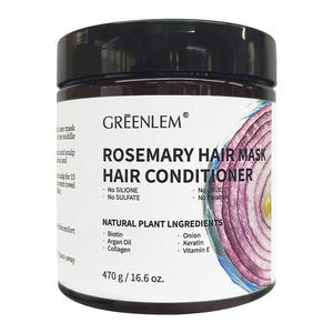 Masque capillaire naturel au romarin, crème lissante enrichie en extrait d'oignon, kératine, vitamine E pour la croissance, le contrôle des frisottis et la brillance - Product Image 1