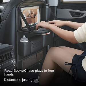 Organizador de asiento de coche de cuero de grado empresarial, mesa de comedor plegable para niños, bolsa de almacenamiento de artículos de coche Premium para un almacenamiento eficiente - Product Image 2