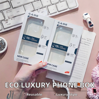 Emballage personnalisé écologique réutilisable de luxe pour téléphone portable et ordinateur, emballage en carton noir, boîte vide pour téléphone portable, insert en papier