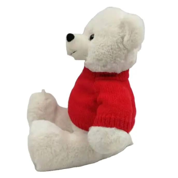 Atacado personalizado venda quente bonito 12 polegadas clássico urso vestindo malha camisola de pelúcia brinquedo crianças presente