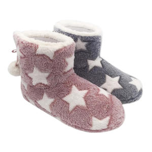 Botas <span class=keywords><strong>de</strong></span> invierno para mujer, zapatos cálidos con forro <span class=keywords><strong>de</strong></span> felpa para casa con pompones, zapatillas <span class=keywords><strong>de</strong></span> interior, botines - Product Image 2