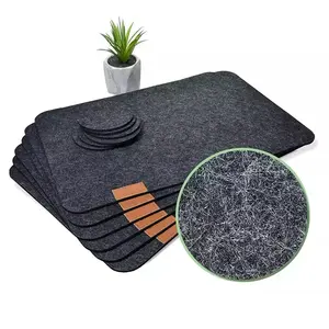 高品质毛毡餐垫杯垫6件套吸水桌垫防滑可洗耐热餐垫