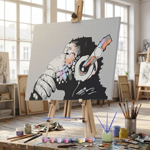 Kit de <span class=keywords><strong>peinture</strong></span> par numéros B&C ART DIY pour adultes et enfants - <span class=keywords><strong>Peinture</strong></span> acrylique sur toile avec cadre - Décoration murale pour la maison - Cadeau - Product Image 1