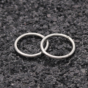 Anillo de nariz de acero inoxidable, joyería geométrica con círculo azul para nariz, labio, septum, adorno BH1001 - Product Image 4