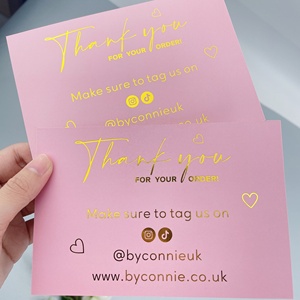 300gsm Coated Paper Art Paper Customized Logo Design Gold <strong>Silver</strong> Foil Full Color <strong>Printing</strong> Thank You Business Cards - Product Image 4