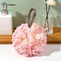 Grandes fleurs de douche super douces et mignonnes, boule de bain massante en maille, outils de gommage de luxe pour le bain
