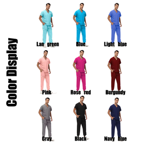 Conjunto de Uniformes Médicos de Manga Corta para Hombre: Parte Superior Ligera y Transpirable con Cuello en V y Pantalones para Dentistas, Cirujanos, Uniformes de Clínica - Product Image 5