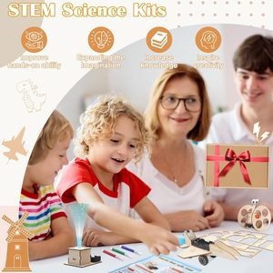 Kits Scientifiques <span class=keywords><strong>pour</strong></span> Enfants, Ensemble de Construction de <span class=keywords><strong>Robot</strong></span> DIY 6 Pièces, <span class=keywords><strong>Kit</strong></span> d'Expériences STEM, Jouets en Bois 3D <span class=keywords><strong>pour</strong></span> Garçons de 8 à 14 Ans - Product Image 3