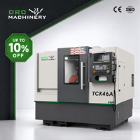 Tour CNC TCK46A, moteur servo CNC GSK, métal, petit tour horizontal à broche unique, usage moyen, 2 axes, capacité de déplacement Z de 360 mm