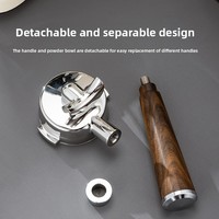Poignée de portafiltre à café sans fond en bois de palissandre massif, pièce de rechange pour machines à expresso, outil de barista, accessoires pour équipement de café