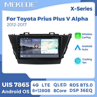 MEKEDE X10 X20 X30 X40 UIS7865 8+128G QLED AKM DSP Wireless Car-Play Android Auto untuk Toyota Prius Plus V Alpha 2012-2017