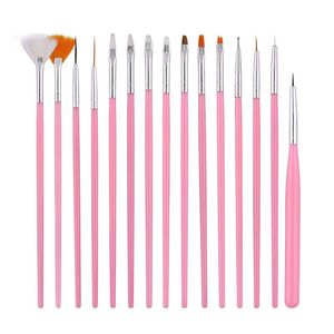 15Pcs Professional <b>Nail</b> Art Brush Set Multi Functional Gel <b>Polish</b> Liner Fan Painting Brushes Salon Home DIY Custom Logo - Product Image 2