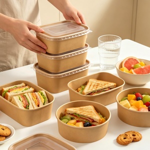 Bol en papier kraft de 390 ml, logo personnalisé imprimé, jetable, pour la vente de crèmes glacées et de desserts dans l'industrie de la restauration - Product Image 4