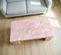 Table basse en onyx rose Newstar, meubles de salon modernes, table basse en pierre, table basse en onyx de luxe