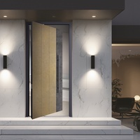 Porte pivotante d'entrée en aluminium anti-effraction de haute qualité, moderne, pour maison, bureau, avec charnière centrale