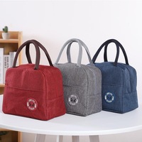 Tas Piknik Makan Siang Portabel, Berbahan Oxford, Tahan Air, Terinsulasi, Logo Custom, Lembut, Hangat, Dilengkapi Pendingin Samping dan Tali Bahu
