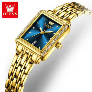<span class=keywords><strong>Montre</strong></span> OLEVS 9995 Luxe Carrée Personnalisée OEM avec Cadran Diamant Élégnat Calendrier Mode Acier Inoxydable Quartz, Cadeau <span class=keywords><strong>Femme</strong></span> - Product Image 1