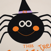 Sac fourre-tout en toile Halloween Trick or Treat avec imprimé mignon araignée et chapeau de sorcière, sac cadeau, sac de courses pour bonbons pour enfants, pour décoration de fête