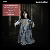 Articles de décoration électriques et mécaniques pour Halloween : Cheval à bascule fantôme, Maison hantée, Figurines sensorielles pour chambre secrète