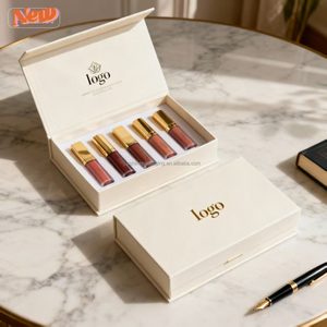 Tùy chỉnh hình chữ nhật vàng dập đặt 6 Hộp quà tặng hoa bao bì giấy với nắp vàng có sẵn - Product Image 1