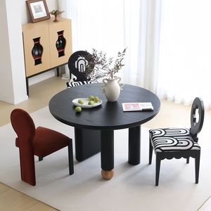 Nordic Black Solid Wood Dining Table Rectangular Simple Retro Style Creative Small Apartment Light Luxury <b>Work</b> <b>Desk</b> - Product Image 4