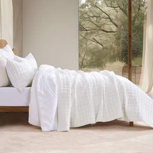 Selimut Mewah 100% Katun Gaya Sederhana Ultra Lembut 300tc Ramah Lingkungan Isian Poliester Ringan Jahitan Kotak Saluran - Product Image 6