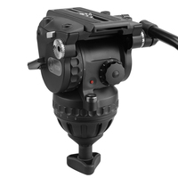 Kit de trépied vidéo professionnel E-IMAGE EG15A2 avec tête fluide à contrepoids à 9 niveaux et trépied en aluminium de 100 mm
