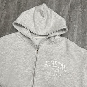 Sweat à capuche zippé en coton surdimensionné de haute qualité Sweat à capuche personnalisé lourd à double fermeture éclair Streetwear Broderie Sweat à capuche zippé - Product Image 3