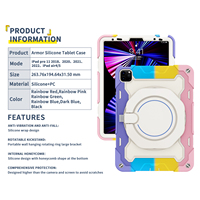 Étui portable 360 pour tablette iPad Pro 11 pouces 2024, protection antichoc triple couche, rigide, avec sangle de transport et emplacement pour stylet