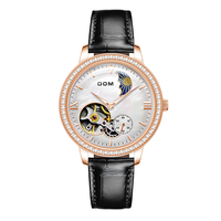 Jam Tangan Mekanik Wanita MOP Dial Vintage dengan Bezel Berukir Desain Fashion Jam Otomatis Hadiah untuknya Hadiah Ulang Tahun Jam Tangan