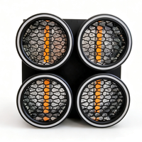 Luz LED COB Vintage de 200W con Anillo Interior Ámbar de 4x40W LED RGBW/Verde, Iluminación de Efectos DMX512 para Bares, Salones y Salas de Eventos