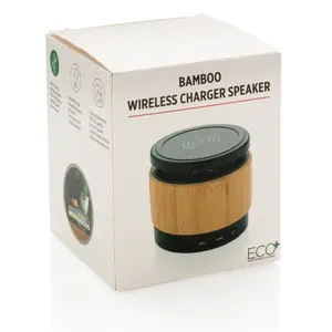 Bamboo wireless <b>speaker</b> and charger eco-friendly gadgets - Product Image 3