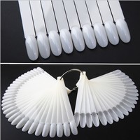 Éventail de démonstration de vernis à ongles, accessoire de manucure, cartes de couleurs, présentoir, tête ovale, Nail Art, avec anneaux, 50 pièces