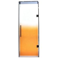 Porte de douche battante moderne en verre trempé dépoli avec cadre noir fin et poignée horizontale pour hôtel et salle de bain de cuisine