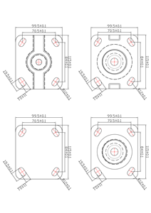 Ruote Industriali di Media-Pesante Capacità da 4/5/<span class=keywords><strong>6</strong></span> Pollici con Cuscinetti Verdi Tipo Piastra Superiore Alta Capacità Girevoli con Vite - Product Image 5