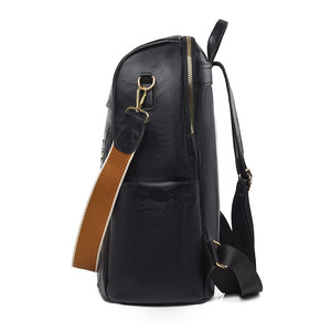 Mochila Retro informal de PU para mujer, mochila escolar multifuncional de gran capacidad con cierre de cremallera, resistente al agua para uso en verano - Product Image 4